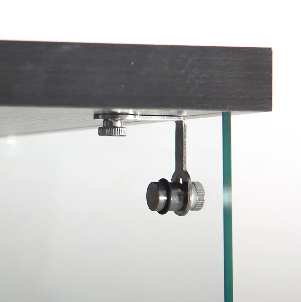 Vitrine à 4 étagères en verre trempé avec finition miroir et LED, Exposition élégante pour salon, chambre ou bureau, Noir