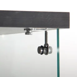 Vitrine à 4 étagères en verre trempé avec finition miroir et LED, Exposition élégante pour salon, chambre ou bureau, Noir