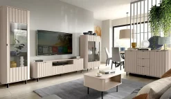 Vitrine 98 cm gris cachemire 2 portes NOVADO