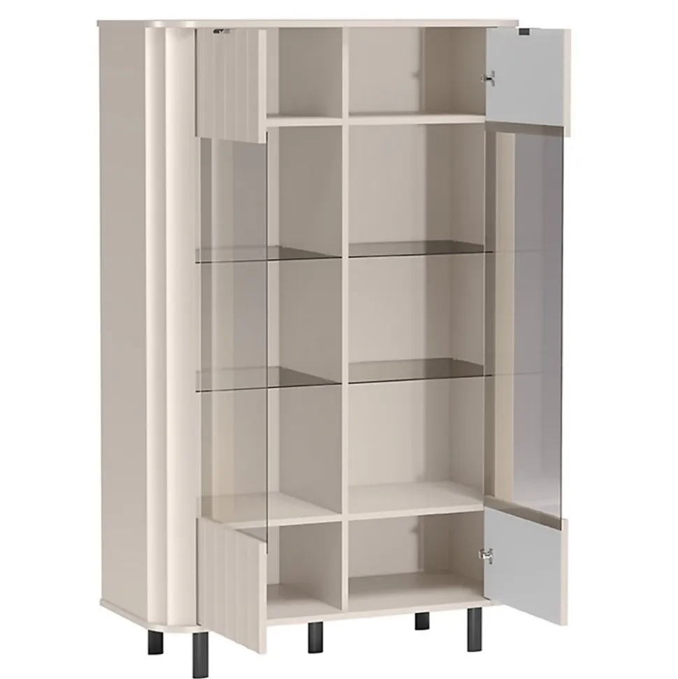Vitrine 98 cm gris cachemire 2 portes NOVADO
