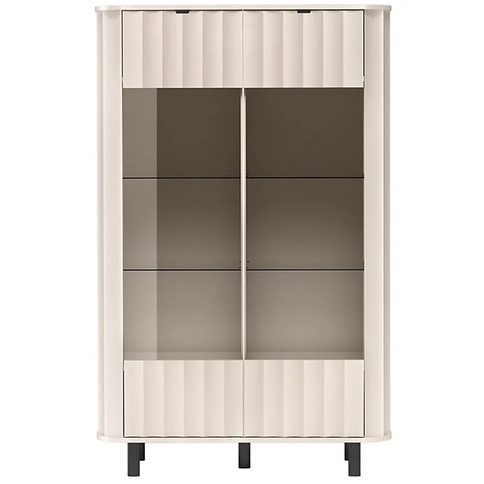 Vitrine 98 cm gris cachemire 2 portes NOVADO