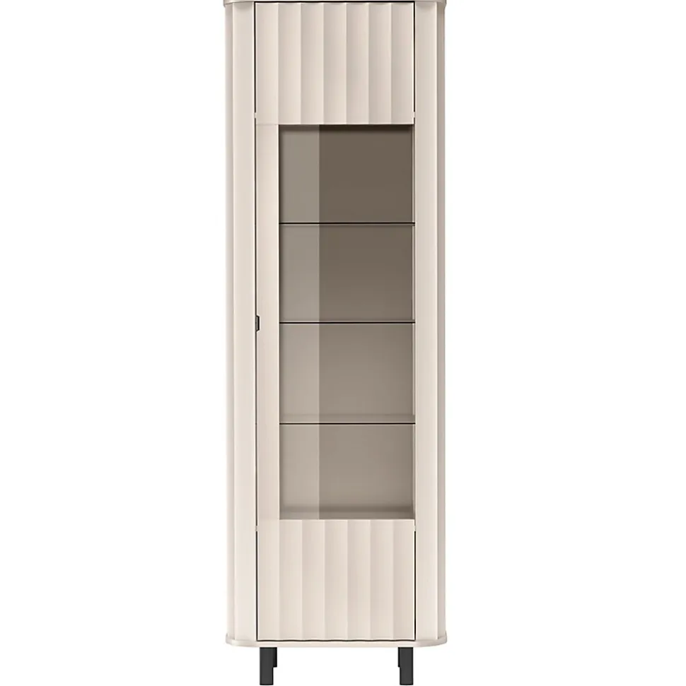 Vitrine 65 cm gris cachemire 1 porte NOVADO