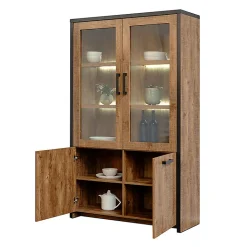 Vitrine 2 pleines + 2 portes vitrées Emie