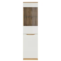 Vitrine 1 porte June Blanc et Bois