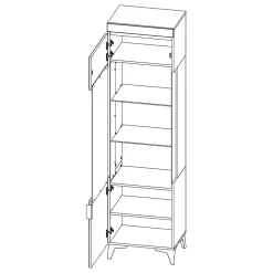 Vitrine 1 porte LED inclus Ruben Blanc