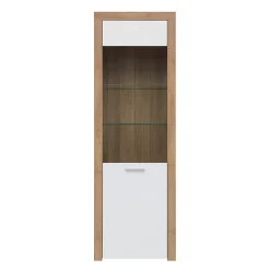 Vitrine 1 porte Nora Blanc et Bois