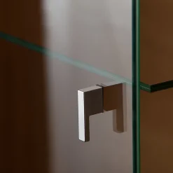 Vitrine 1 porte ouverture gauche LED inclus Teo Blanc et Bois