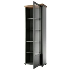 Vitrine 1 porte ouverture droite Martin Vert et Bois