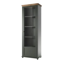Vitrine 1 porte ouverture droite Martin Vert et Bois