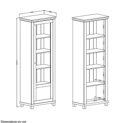 Vitrine 1 porte ouverture droite Martin Vert et Bois