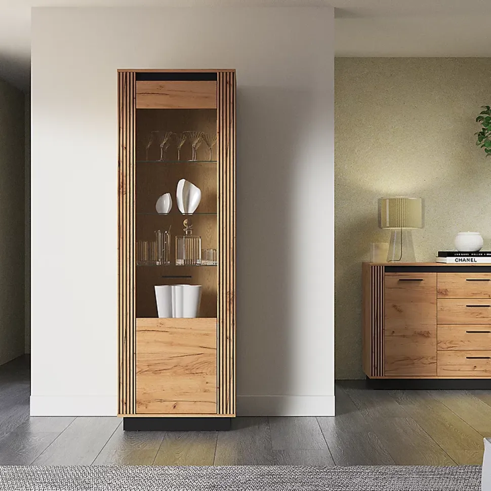 Vitrine 1 porte Solal Bois et Noir