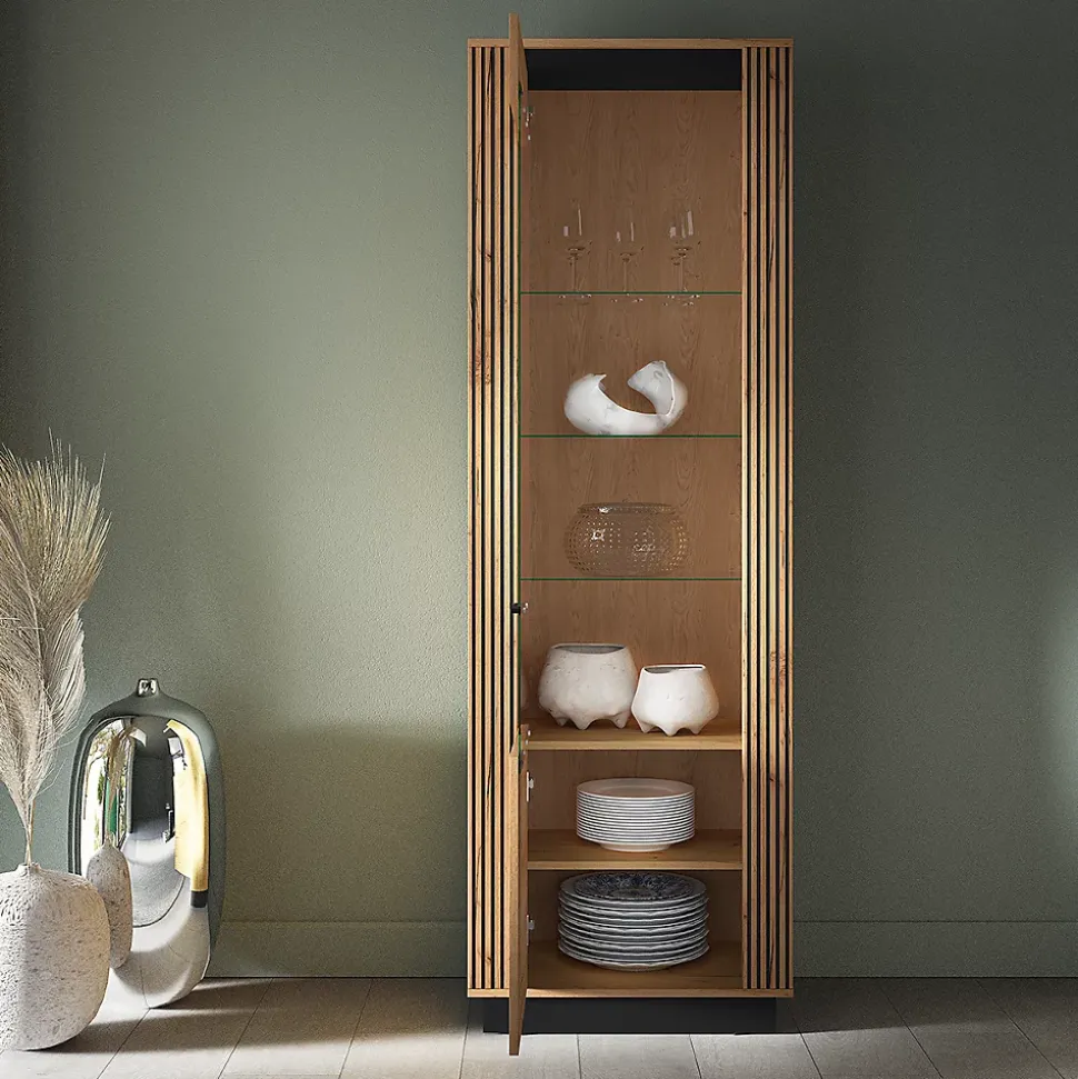 Vitrine 1 porte Solal Bois et Noir