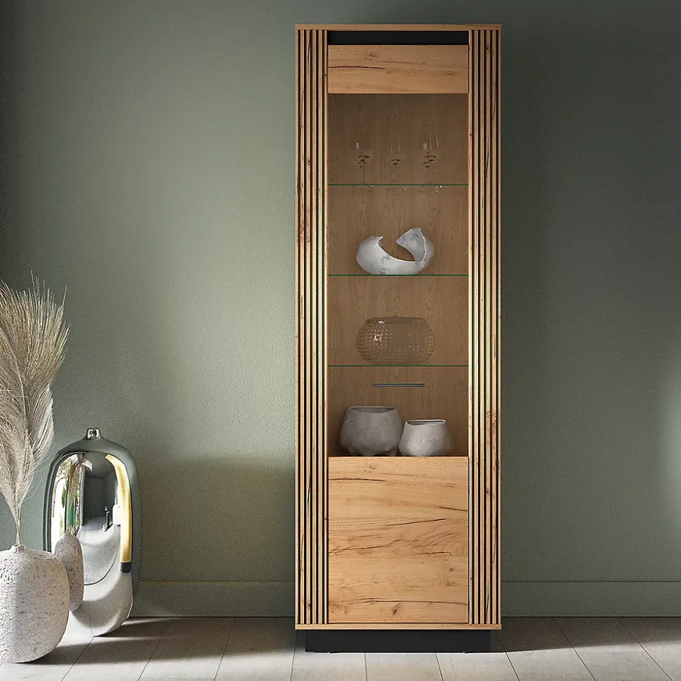Vitrine 1 porte Solal Bois et Noir