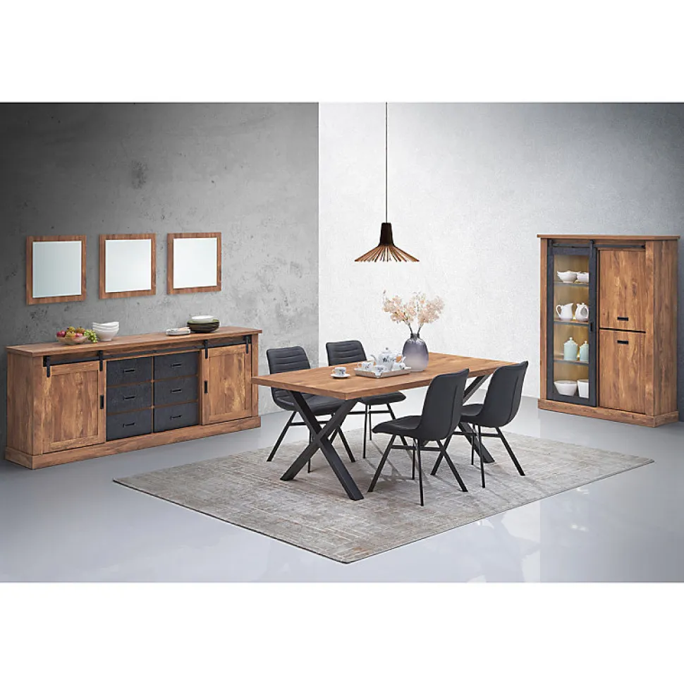 Vitrine 1 porte vitrée coulissante LED Elo