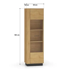 Vitrine 1 porte Ysia Bois et Noir