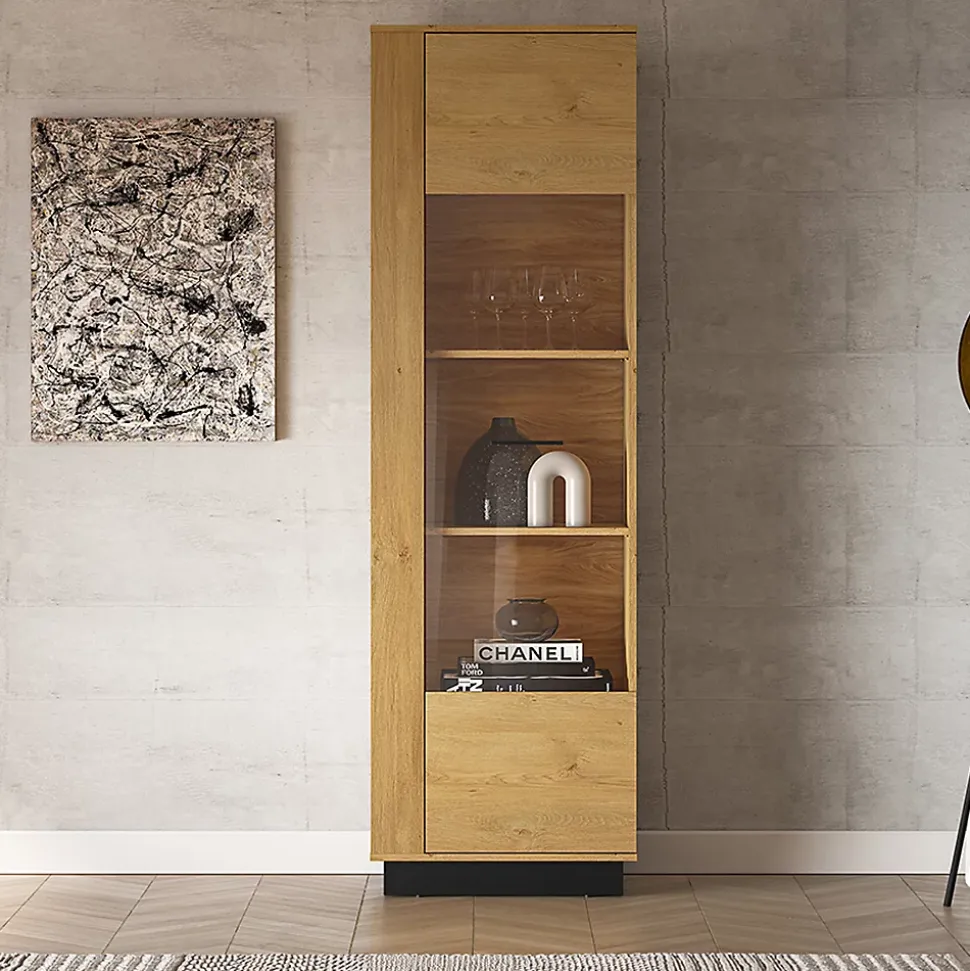 Vitrine 1 porte Ysia Bois et Noir