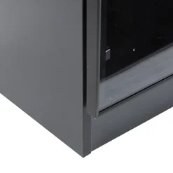 Vitrine 4 Portes - Lamelles Réglables - LED Contrôlable par App - USB 5V-2A - Panneau de Particules - 160x40x160 cm - Noir
