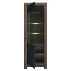 Vitrine 2 portes Adam Bois et Noir