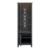 Vitrine 2 portes avec LED Duck Gris anthracite et Bois