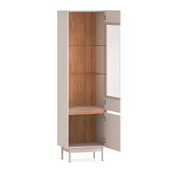 Vitrine 2 portes Connie Cachemire et Bois