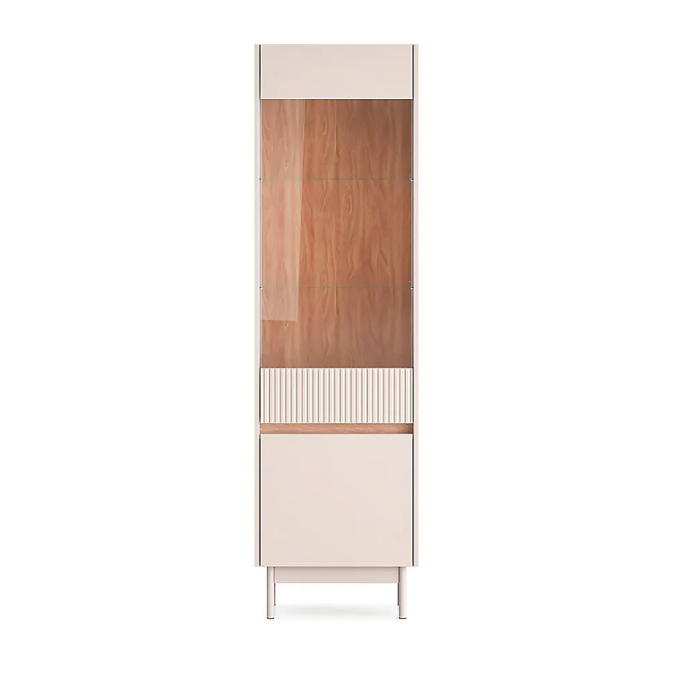 Vitrine 2 portes Connie Cachemire et Bois