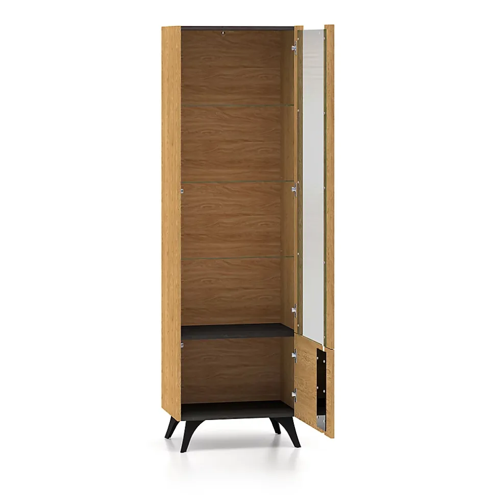 Vitrine 2 portes droite Soah Bois et Noir