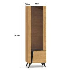 Vitrine 2 portes droite Soah Bois et Noir