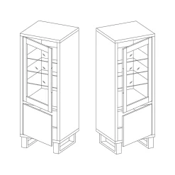 Vitrine 2 portes Eden Bois et Metal