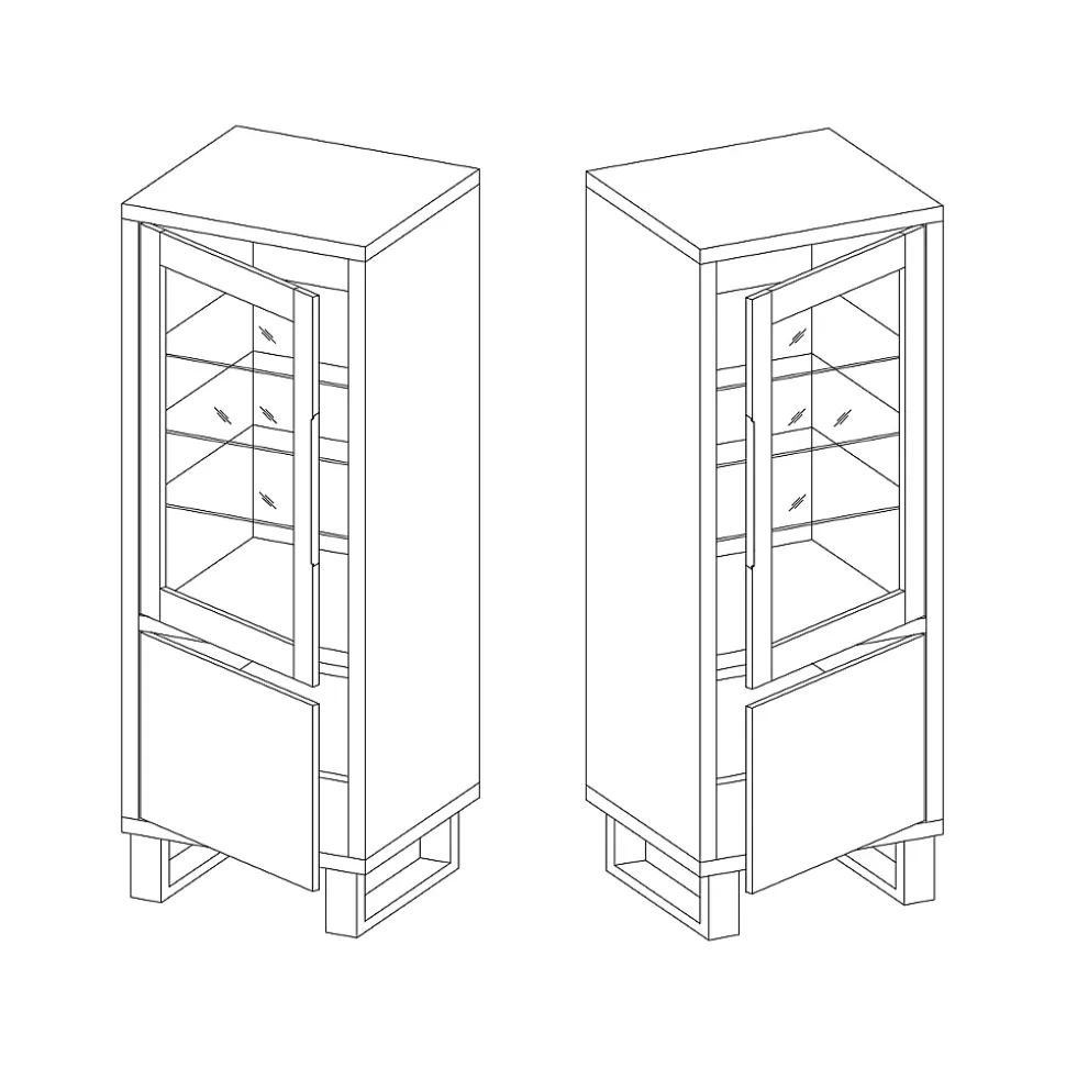 Vitrine 2 portes Eden Bois et Metal