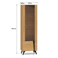 Vitrine 2 portes gauche Soah Bois et Noir