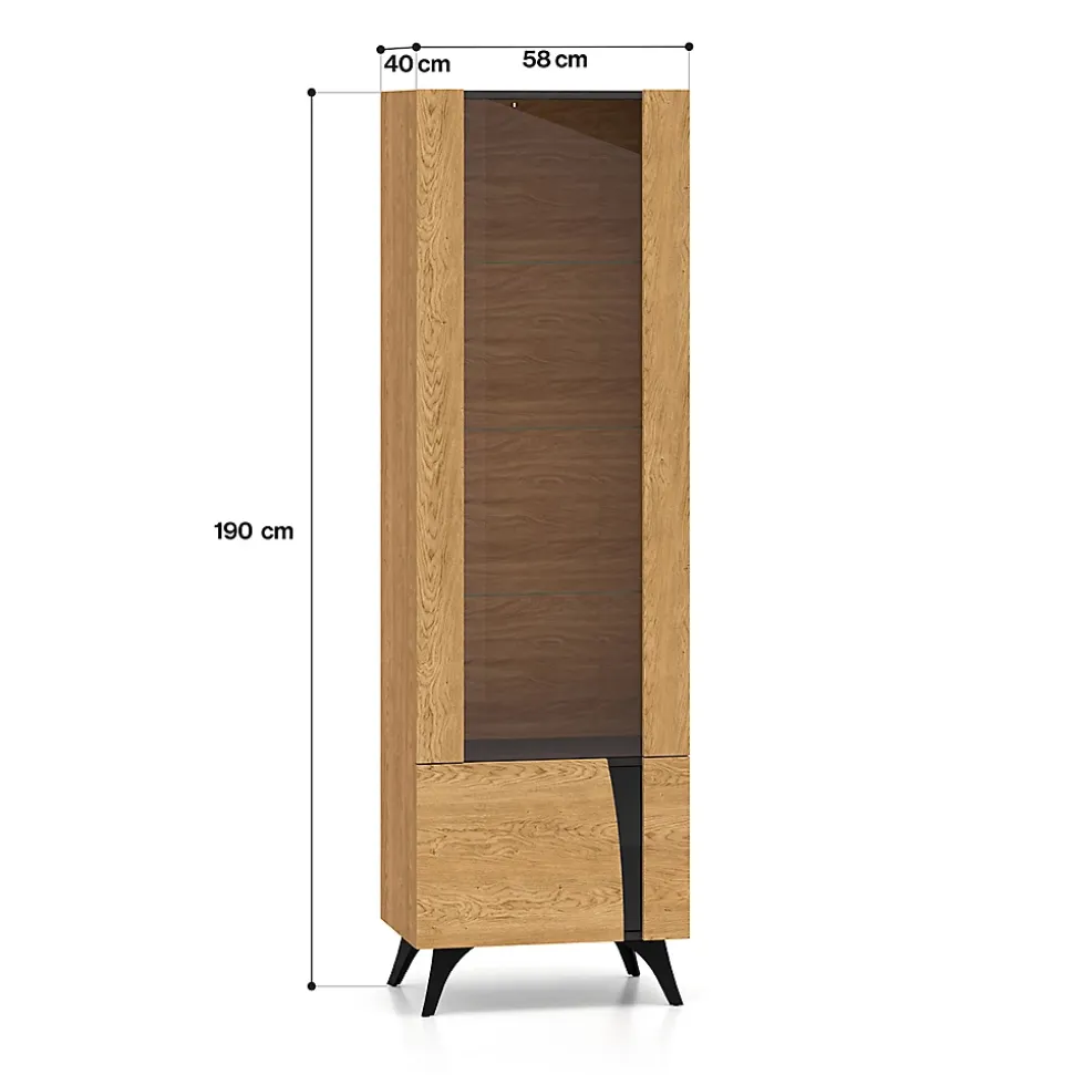 Vitrine 2 portes gauche Soah Bois et Noir