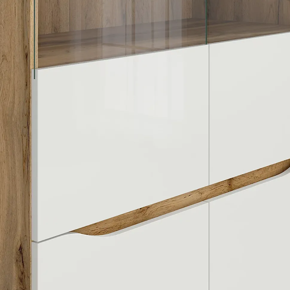 Vitrine 2 portes June Blanc et Bois