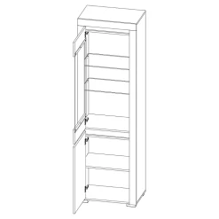 Vitrine 2 portes LED inclus Kasla Bois et Anthracite