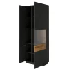 Vitrine 2 portes ouverture droite Andrea Gris anthracite et Bois