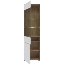 Vitrine 2 portes Selma Blanc et Bois