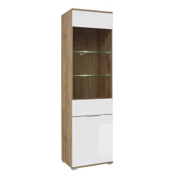 Vitrine 2 portes Selma Blanc et Bois