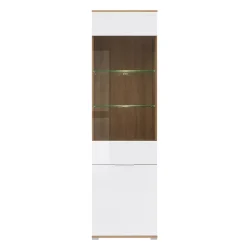 Vitrine 2 portes Selma Blanc et Bois