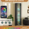 Vitrine - Vitrine de Collection - LED à Changement de - PB et Verre - 40 x 29 x 170 cm - Noir