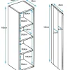 Vitrine armoire LED contemporaine - Sonoma/Blanc - 1 porte 4 compart. - 40x165x29 cm