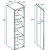 Vitrine armoire LED contemporaine - Noir/Blanc - Mélamine brillant - 1 porte 4 compartiments - 40x29x165 cm