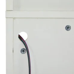 Vitrine, Armoire Vitrine Haute avec Éclairage LED et Télécommande, Portes Vitrées et 1 Étagère en Verre, 45x35x160 cm, Blanc