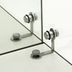 Vitrine bar en verre trempé avec porte double, 4 étagères éclairage LED, Meuble de rangement et d'exposition moderne blanc
