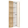 Vitrine d'angle 62x35x160 cm - Avec éclairage LED - 2 portes en verre trempé - Design d'angle - MDF+verre - Blanc