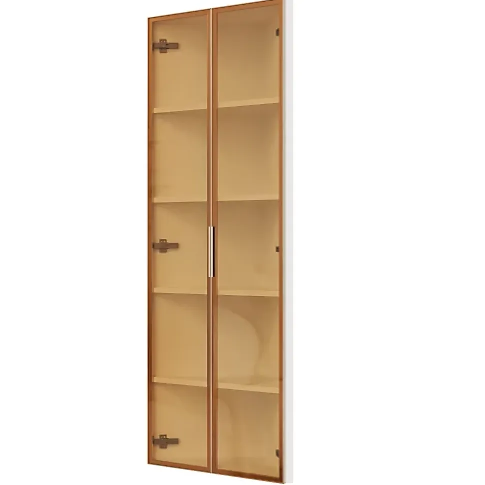 Vitrine d'angle 62x35x160 cm - Avec éclairage LED - 2 portes en verre trempé - Design d'angle - MDF+verre - Blanc