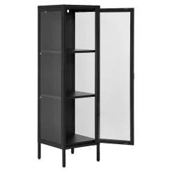 Vitrine de Salon Brisbane, Noir, Métal, 40x35x140 cm, Seven Design