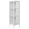 Vitrine de Salon Brisbane, Blanc, Métal, 40x35x140 cm, Seven Design