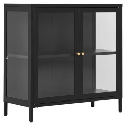 Vitrine de Salon Dalby, Noir, Métal, 80x35x80 cm, Seven Design