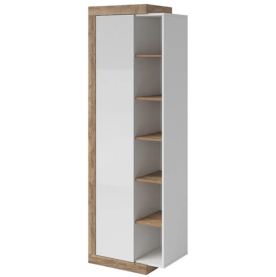 Vitrine design coloris chene et blanc brillant collection SINATRA.