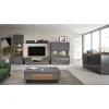 Vitrine double portes collection OHIO. Couleur gris anthracite et chene. LED incluses