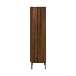 Vitrine en bois de manguier et marbre Sienne